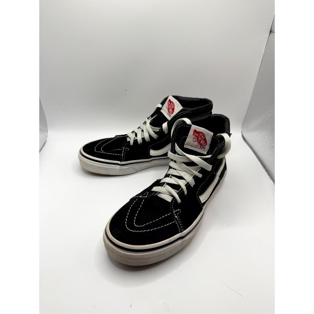 VANS Sk8-Hi Unisex Kids 2.5 Sneaker Black Suede High Top Lace Up Skate Shoes
